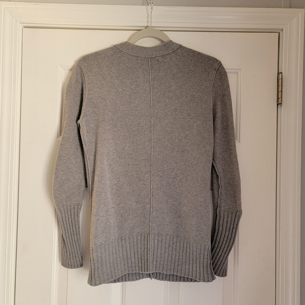 Cotton Gray Button-Up Cardigan Sweater - Picture 5 of 9